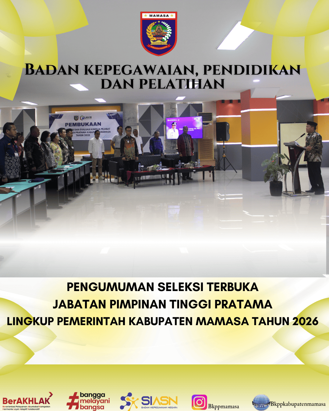 Seleksi Terbuka Jabatan Pimpinan Tinggi Pratama Lingkup Pemerintah Kabupaten Mamasa Tahun 2026