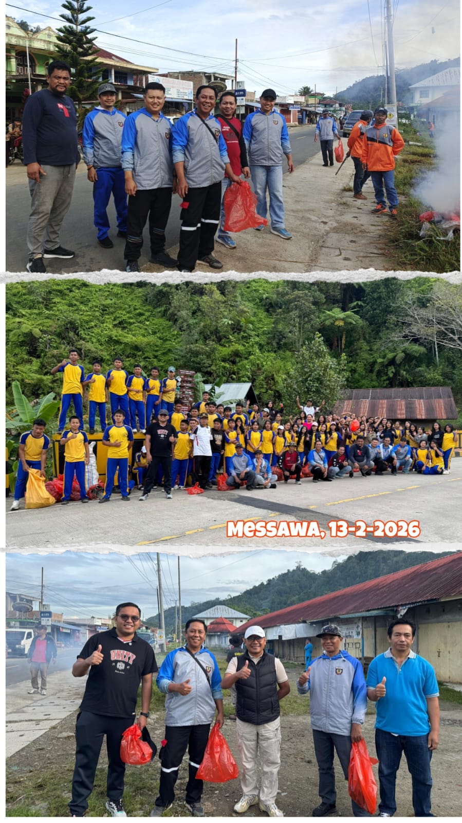 Badan Kepegawaian Pendidikan dan Pelatihan Kabupaten Mamasa melaksanakan Jumat Bersih di Kecamatan Messawa